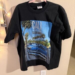 Cali Stay Low California Graphic Tee Vintage Style Black SWS Made in USA Size L
